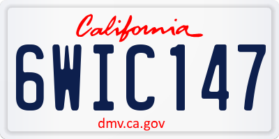 CA license plate 6WIC147