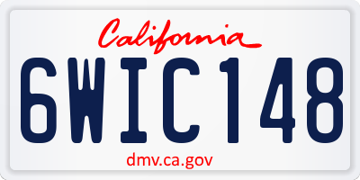 CA license plate 6WIC148