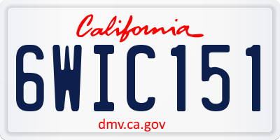 CA license plate 6WIC151