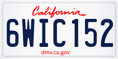 CA license plate 6WIC152