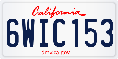 CA license plate 6WIC153