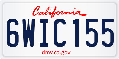 CA license plate 6WIC155