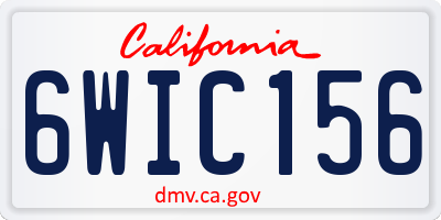 CA license plate 6WIC156