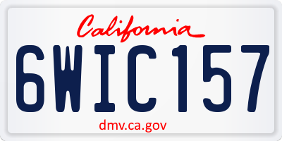 CA license plate 6WIC157