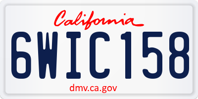 CA license plate 6WIC158