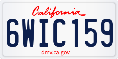 CA license plate 6WIC159