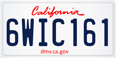 CA license plate 6WIC161
