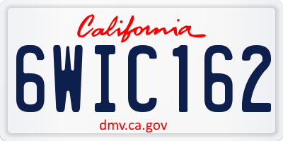 CA license plate 6WIC162