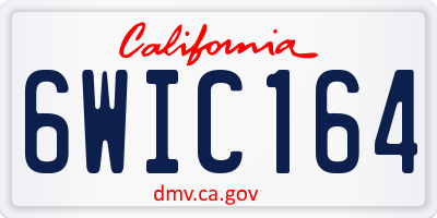 CA license plate 6WIC164