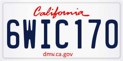 CA license plate 6WIC170