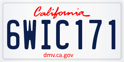 CA license plate 6WIC171