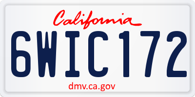 CA license plate 6WIC172