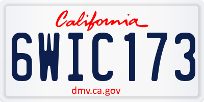 CA license plate 6WIC173