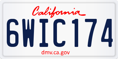 CA license plate 6WIC174