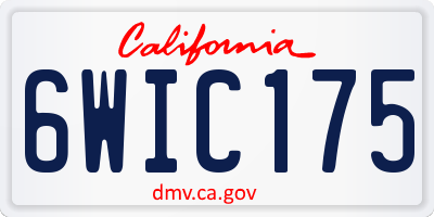 CA license plate 6WIC175
