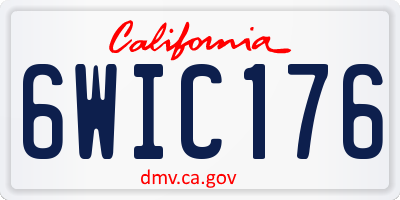 CA license plate 6WIC176