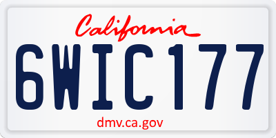 CA license plate 6WIC177