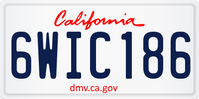 CA license plate 6WIC186