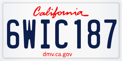 CA license plate 6WIC187