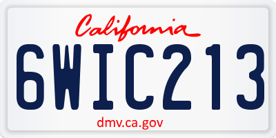 CA license plate 6WIC213