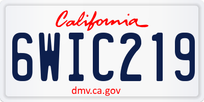 CA license plate 6WIC219
