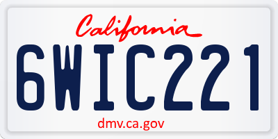 CA license plate 6WIC221