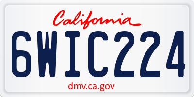 CA license plate 6WIC224