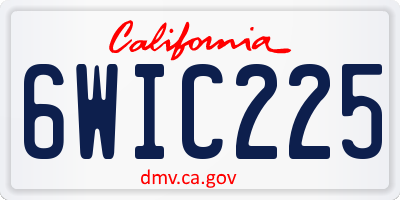 CA license plate 6WIC225