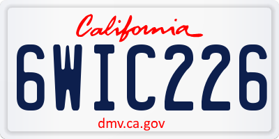 CA license plate 6WIC226