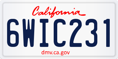CA license plate 6WIC231