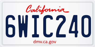 CA license plate 6WIC240
