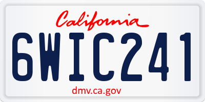 CA license plate 6WIC241