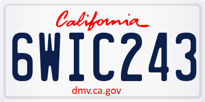 CA license plate 6WIC243