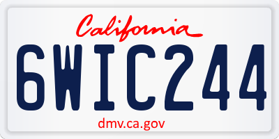 CA license plate 6WIC244