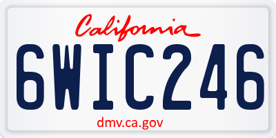 CA license plate 6WIC246