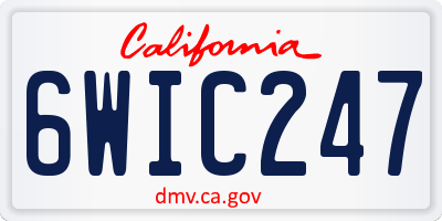 CA license plate 6WIC247