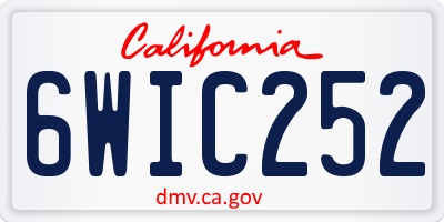 CA license plate 6WIC252
