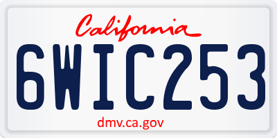 CA license plate 6WIC253