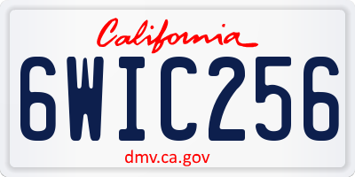 CA license plate 6WIC256