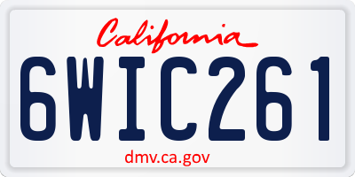 CA license plate 6WIC261