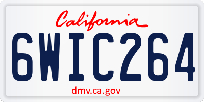 CA license plate 6WIC264