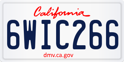 CA license plate 6WIC266