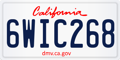 CA license plate 6WIC268