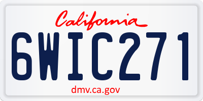 CA license plate 6WIC271