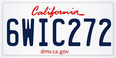 CA license plate 6WIC272