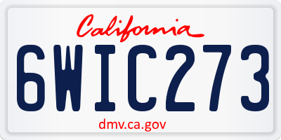 CA license plate 6WIC273