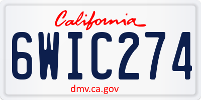 CA license plate 6WIC274
