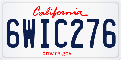 CA license plate 6WIC276