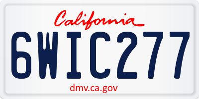 CA license plate 6WIC277