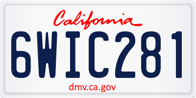 CA license plate 6WIC281
